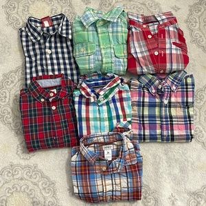 Boys 7 Piece Bundle Long Sleeve Button Down Shirts 3T Multiple Brands